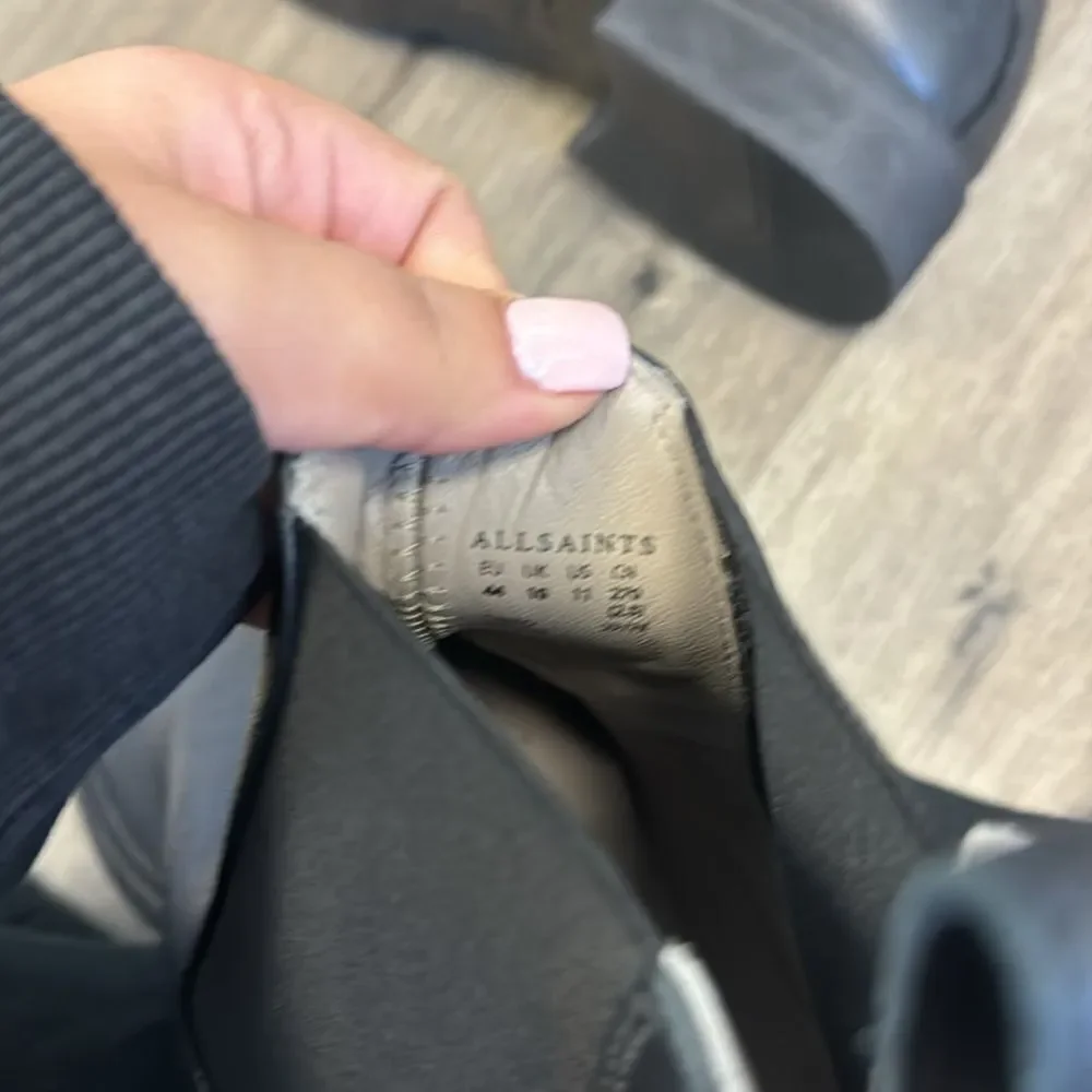 All Saints Creed Black Leather Chelsea Boots Mens 11 EU 44